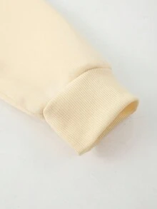 Men Sculpture & Letter Graphic Drawstring Hoodie - Apricot - View 3