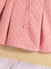 SHEIN Young Girl 1pc Leopard Pattern Fuzzy Trim Hooded Coat - Pink - View 6