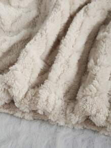 SHEIN Tween Girl Solid Hooded Teddy Jacket - Apricot - View 4