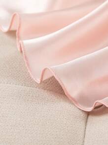 Floral Print Satin Cami Top & Shorts PJ Set / Pajama Set - Baby Pink - View 4