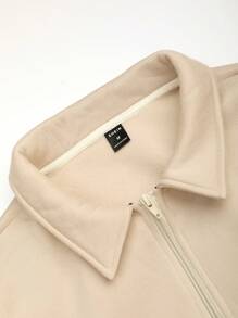 Manfinity Homme Loose Fit Men's Letter Print Drop Shoulder Thermal Lined Sweatshirt