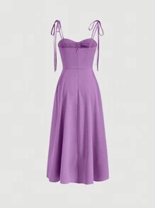 SHEIN MOD Solid Tie Shoulder Cami Dress