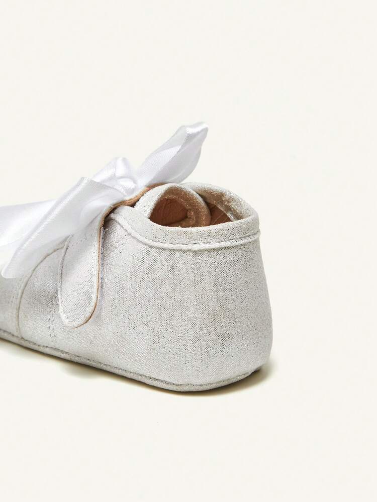 Chicas Bebé Botas dulce Divertido con lazo princesa para infantes con - Plateado - Añade 3