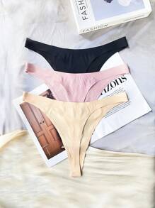 Plus 3pack Solid Thong - Multicolor - View 2