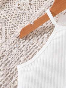 SHEIN Młoda dziewczyna Obszycie z frędzlami Trykotowa sukienka