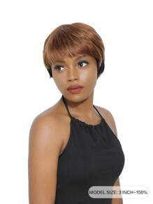 ZY1B/30 Short Wig With Bangs Pixie Cut Bangs Wig Human Hair Machine Made Wig