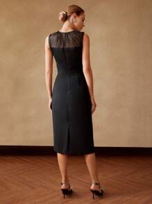 MOTF PREMIUM Vestido ajustado de malla sin cinturón - Negro - Ver 6