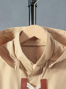 Tween Boy 1pc Duffle Button Hooded Trench Coat