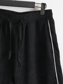 Manfinity Campus Court Bộ hai mảnh Nam Dây kéo Nút phía trước Lá thư Giải trí - màu đen - Xem 8