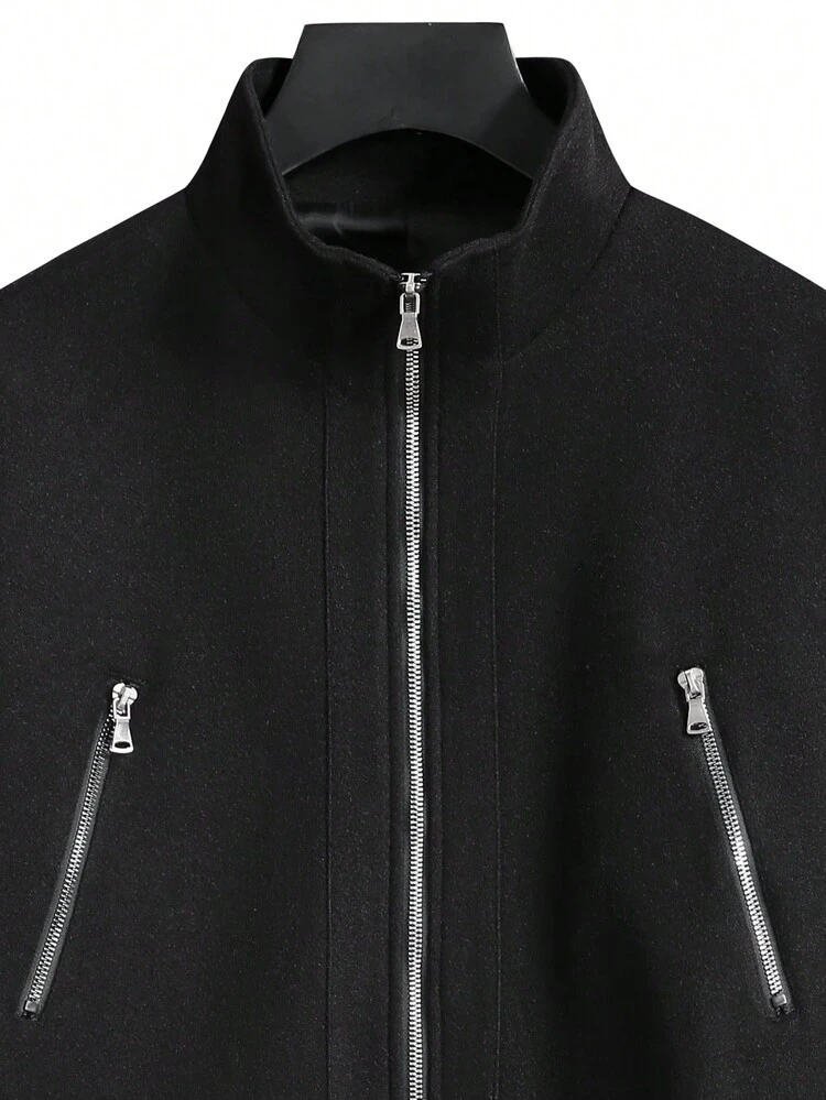 Men's Ultra-Large Drop Shoulder Zipper Jacket