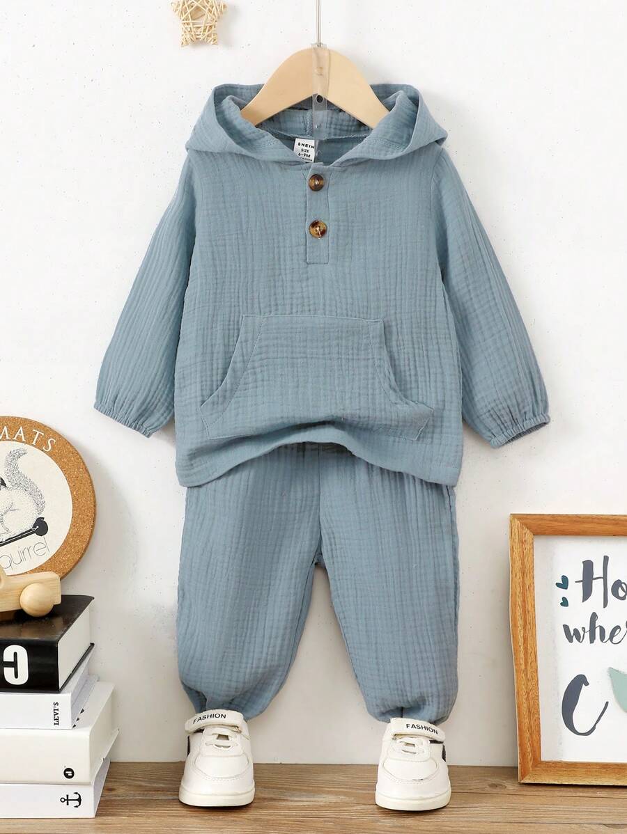 SHEIN Baby Boys Sets - Dusty Blue - View 1