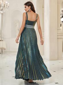 SHEIN Belle Glitter Pleated Hem Party Dress