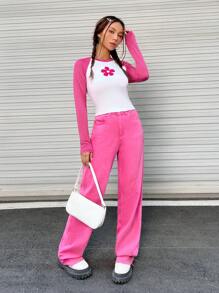 SHEIN Qutie 印花插肩袖T恤 - 白色 - 查看 3