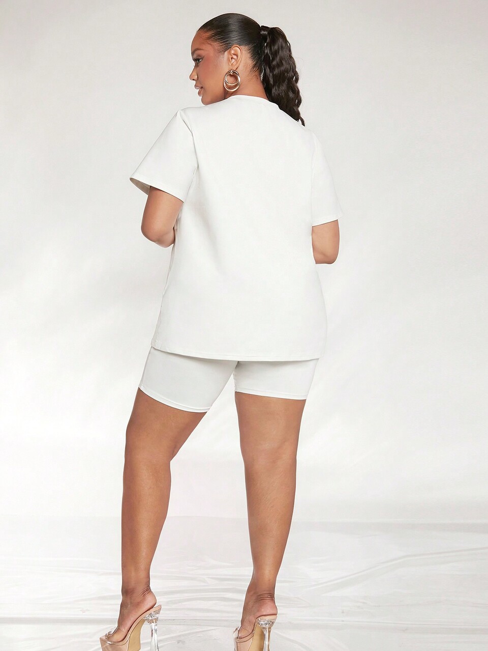 Plus Letter Graphic Tee & Biker Shorts