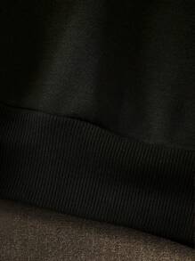 Manfinity Dauomo Nam Vượt qua Và Đồ họa Chữ cái Hoodie - màu đen - Xem 5