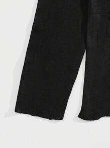 ROMWE MEN Street Life 男士純色拉鍊連帽開衫 - 黑色 - 查看 3