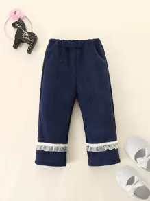 Baby Girl Contrast Lace Trim Pants