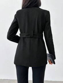 EURMUSE Abrigo de cuello con solapa con botón