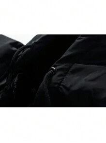 Men Zip Up Hooded Jacket - Black - View 3