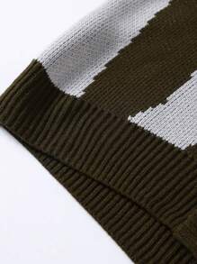 Manfinity Homme Men Two Tone Button Front Cardigan - Army Green - View 4