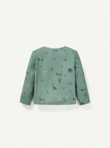 Cozy Pixies Baby Boy 3pcs Cartoon Dinosaur Pattern Round Neck Long Sleeve Top For Kids - Multicolor - View 6