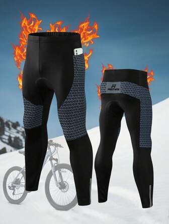 Men 1pc Letter Graphic Cycling Tights