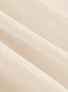 SHEIN MOD 素色不對稱領褶邊荷葉邊洋裝 - 米色 - 查看 3