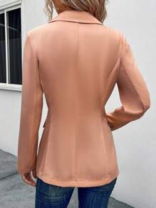 SHEIN Essnce 西裝領開門襟西裝外套 - 珊瑚粉 - 查看 2