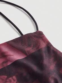 SHEIN MOD 花卉印花斗篷下擺吊帶修身襯衫 - 彩色 - 查看 4