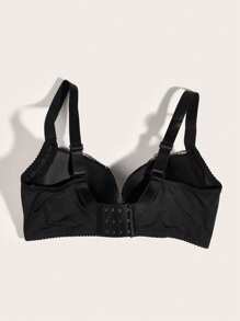Floral Lace Underwire Bra - Black - View 2