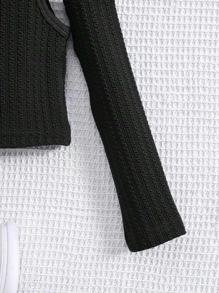 Sparklyn ガールズカジュアル ベーシック スウィートガールスタイル ノースリーブトップ、ホリデー、夏、旅行 - ブラック - 見る 6