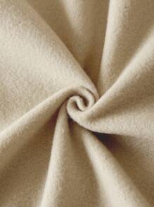 SHEIN EZwear Butterfly Print Thermal Lined Kangaroo Pocket Drawstring Hoodie - Khaki - View 3