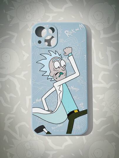 Rick and Morty | ROMWE 1 pièce Étui de téléphone en silicone graphique animé compatible avec l'iPhone