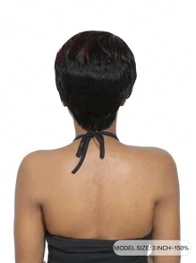 NATURAL/99JC Curly Pixie Cut With Bangs Wig Human Hair Machine Made Wig - SNATURAL/99JC - View 4