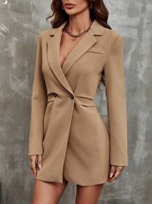 SHEIN Unity 西裝領雙排釦西裝洋裝