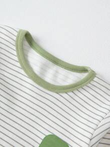 2 Stücke gestrickter Kleine Jungen Pyjama Set, Langarm Shirt & Hose mit Katzen Muster, Thermounterwäsche Anzug für Herbst/Winter