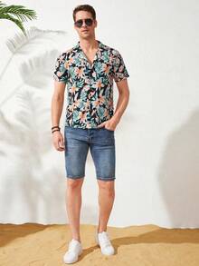 RueChic Men Tropical Print Shirt - Multicolor - View 7