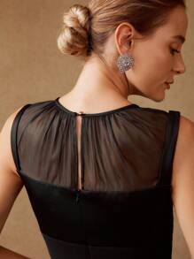 MOTF PREMIUM Vestido ajustado de malla sin cinturón - Negro - Ver 7