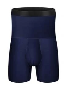 Men Wideband Waistband Boxer Brief - Navy Blue - View 1