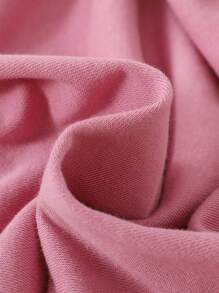 SHEIN Cô gái Tween Chữ cái & Đồ họa hoạt hình Thả vai Áo chui đầu - Màu Hồng  San hô - Xem 5