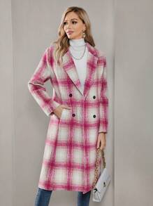 SHEIN BIZwear Kẻ sọc Đôi ngực Áo khoác - Nhiều màu - Xem 6