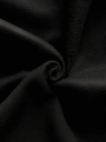 INAWLY 骷髅印花抽绳保暖连帽套头衫（秋季款） - 黑色 - 查看 3