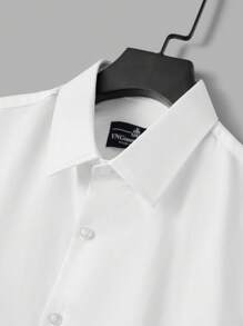 Cottnline Men Solid Button Up Shirt - White - View 3