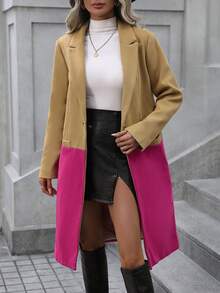 SHEIN Privé Cổ áo Hai âm Mở Mặt trước Áo khoác - Nhiều màu - Xem 6