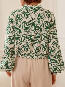 SHEIN Frenchy Allover Print Button Front Shirt