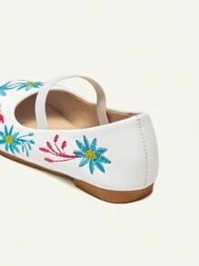 嬰兒刺繡時尚多用途男士正裝鞋帶平底鞋底 - 白色 - 查看 4