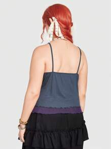 ROMWE Fairycore Plus Butterfly Print Cami Top - Blue - View 3