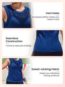 SHEIN Sport Studio Plus Hollow Out Sports Tank Top,Women Tennis Outfit