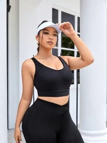 Easithlete Hơn Hỗ trợ cao Cắt bỏ trở lại Bras thể thao - màu đen - Xem 3