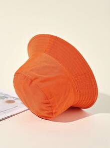 Einfarbig umkehrbarer Fischerhut - Orange - Übersicht 4